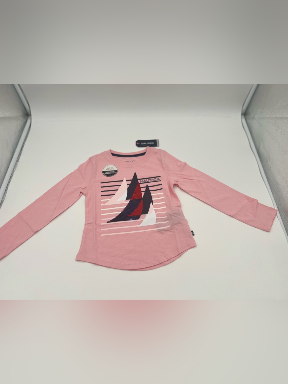 Nautica Girls Pink Shirt Long Sleeves Sz 4